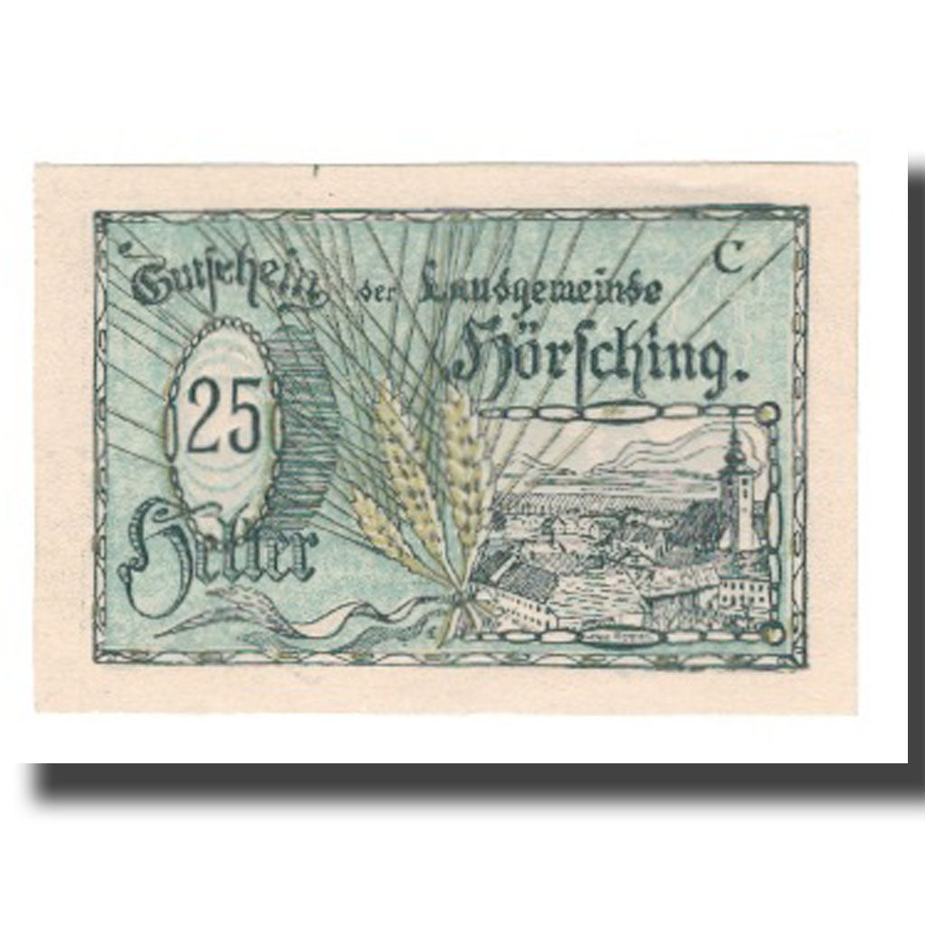 Nota, Áustria, Hörsching, 25 Heller, Texte 3, UNC(65-70), Mehl:FS 399II
