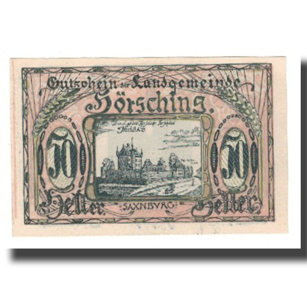 Nota, Áustria, Hörsching, 50 Heller, Texte  5, 1920, 1920-04-24, UNC(65-70)