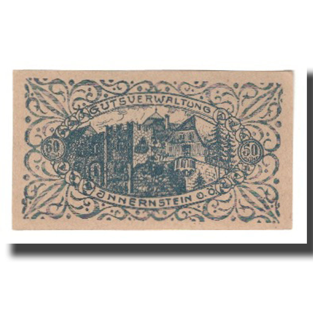 Nota, Áustria, Innernstein Prv. Gutsverwaltung Innernstein, 50 Heller, Blason