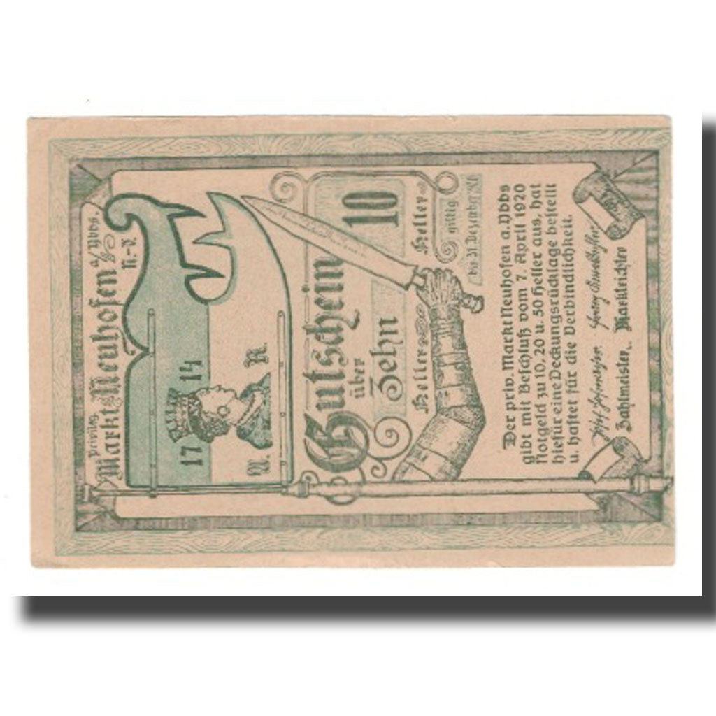 Geldschein, Österreich, Neumarkt an der Ybbs N.Ö. Marktgemeinde, 10 Heller