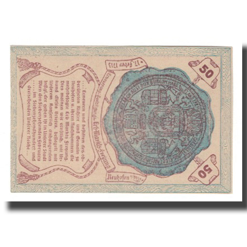 Geldschein, Österreich, Neumarkt an der Ybbs N.Ö. Marktgemeinde, 50 Heller