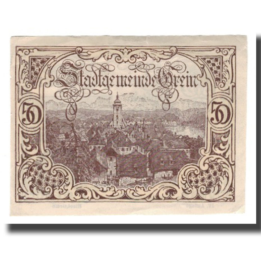 Billete, Austria, Grein, 50 Heller, Texte, 1920, 1920-12-31, EBC, Mehl:FS 276Ib