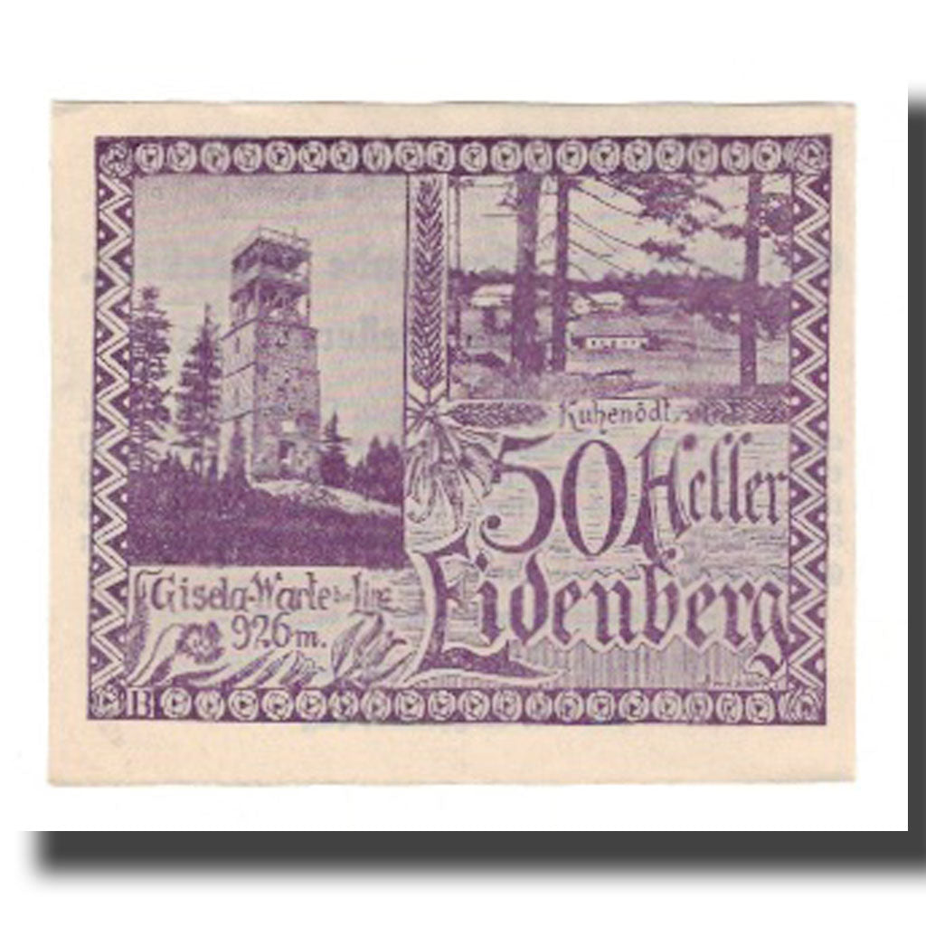 Billet, Autriche, Eidenberg, 50 Heller, texte 1, 1921, 1921-01-30, NEUF, Mehl:FS
