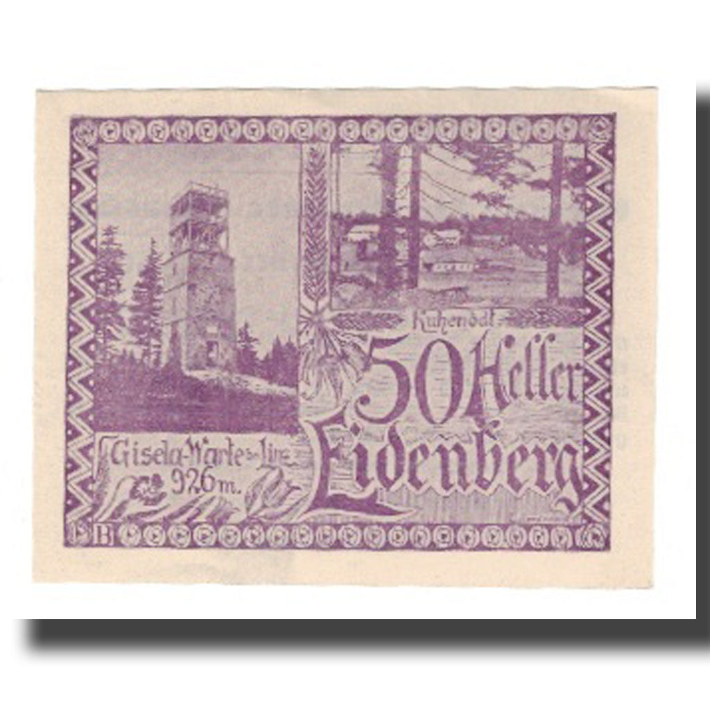 Geldschein, Österreich, Eidenberg, 50 Heller, Texte 2, 1921, 1921-01-30, UNZ