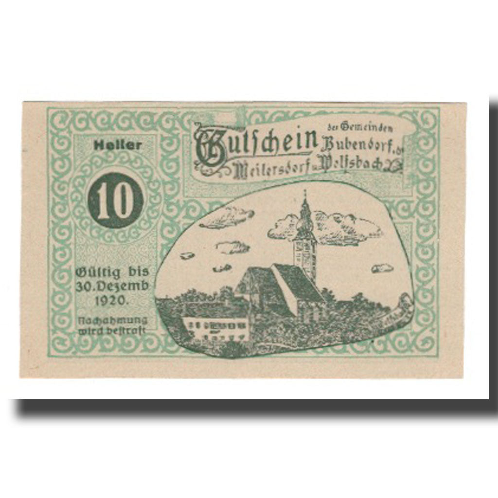 Geldschein, Österreich, Bubendorf Meilersdorf Wolfsbach N.Ö. Gemeinden, 10