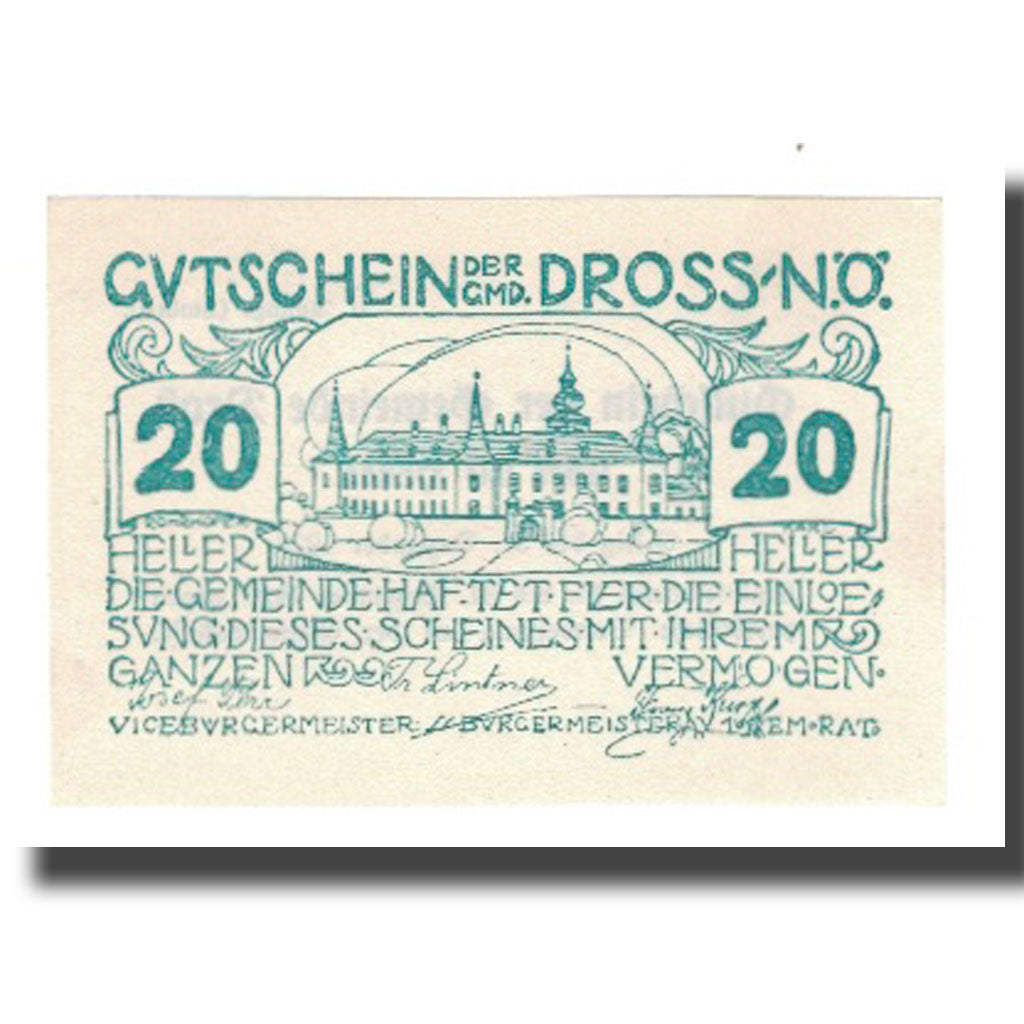 Banknote, Austria, Dross N.Ö. Gemeinde, 20 Heller, Texte 7, 1920, 1920-12-31