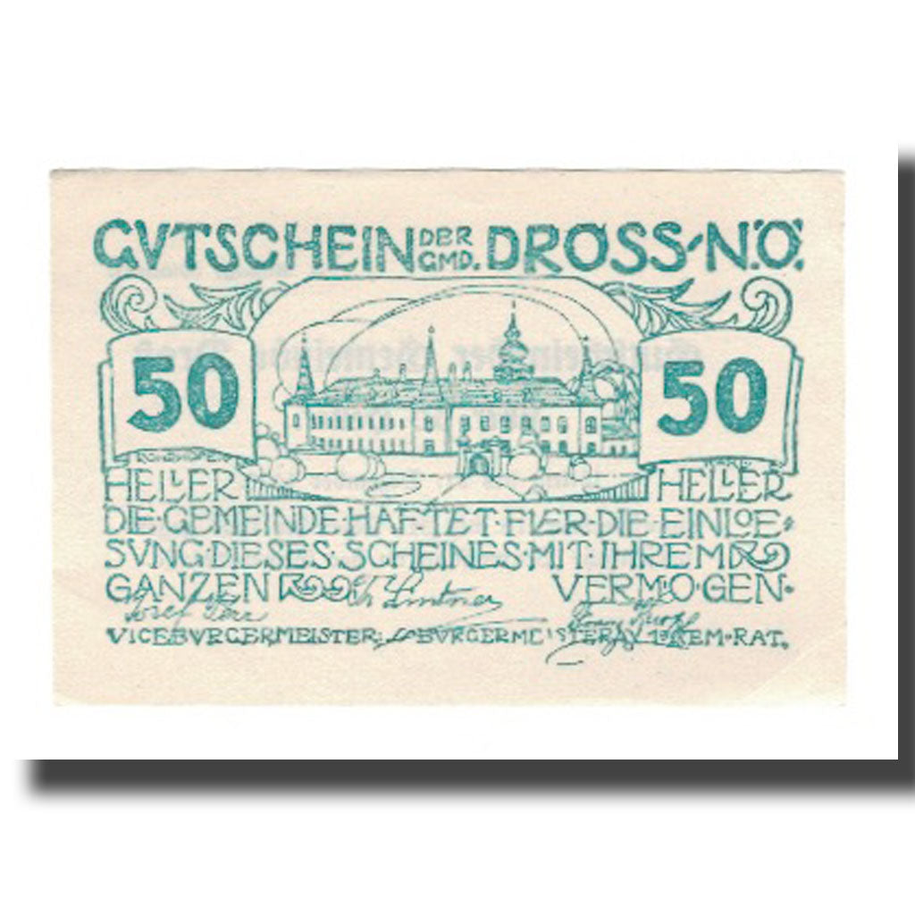 Banknote, Austria, Dross N.Ö. Gemeinde, 50 Heller, Texte 8, 1920, 1920-12-31