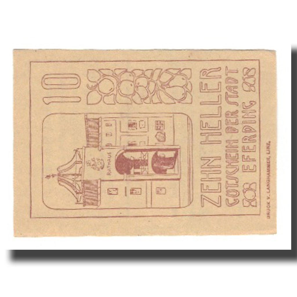 Banknote, Austria, Eferding, 10 Heller, Texte, 1919, 1919-11-24, AU(55-58)