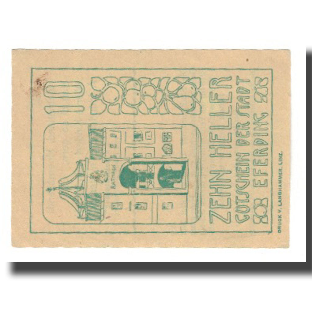 Banknote, Austria, Eferding, 10 Heller, Texte 3, 1919, 1919-11-24, AU(55-58)