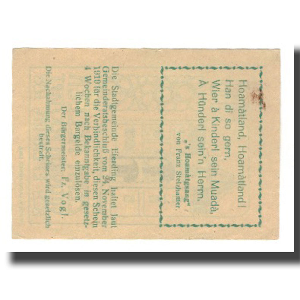 Banknote, Austria, Eferding, 10 Heller, Texte 3, 1919, 1919-11-24, AU(55-58)