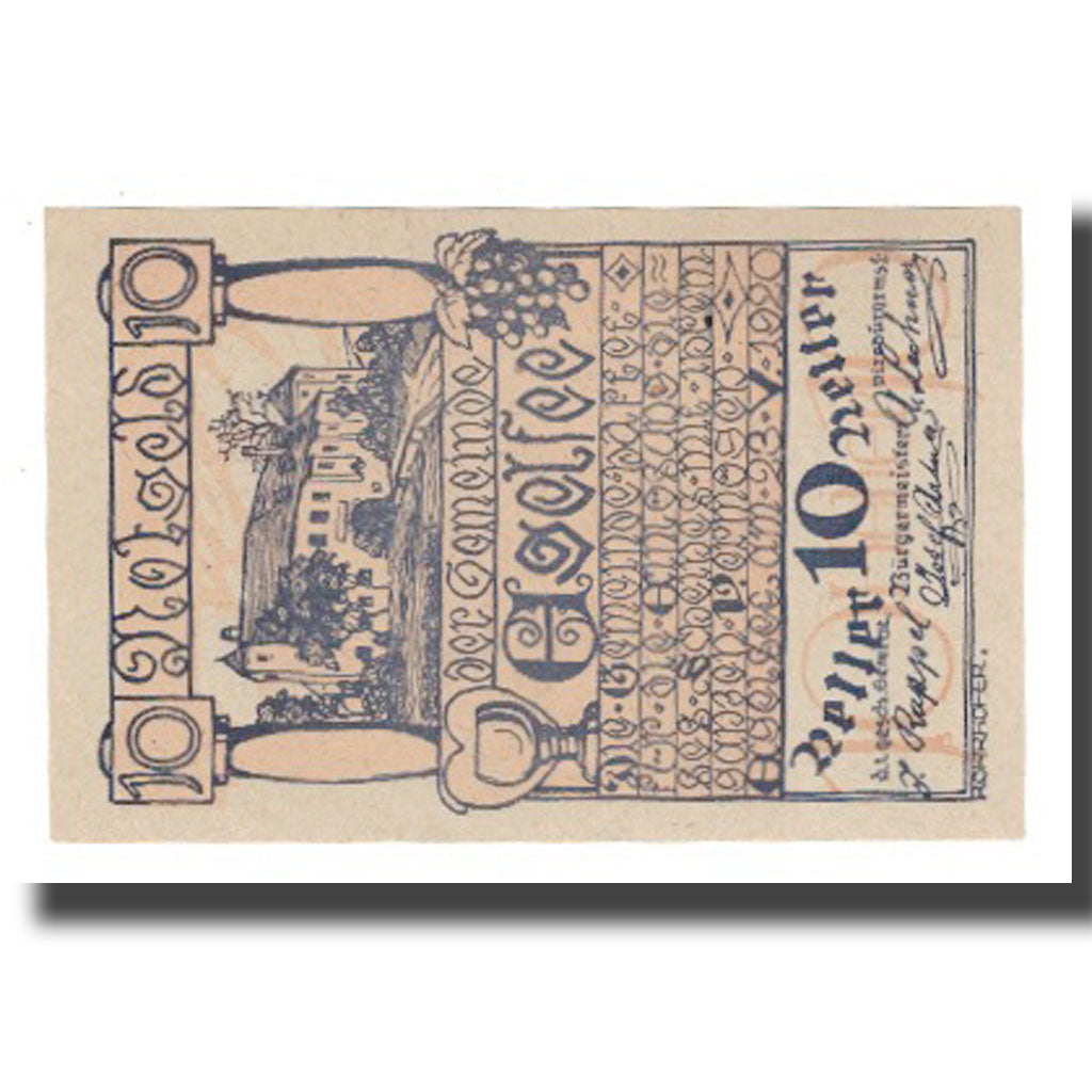 Geldschein, Österreich, Egelsee, 10 Heller, Texte, 1920, 1920-12-31, UNZ