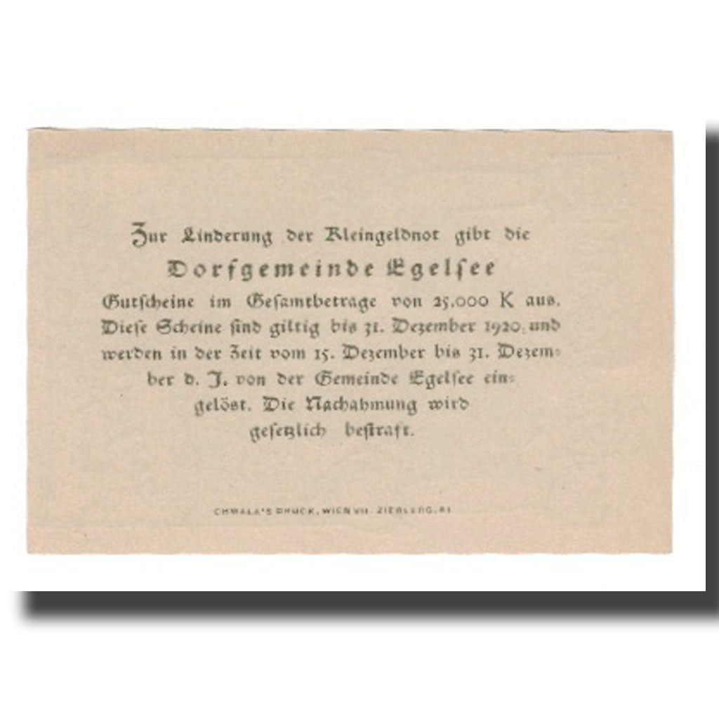 Geldschein, Österreich, Egelsee, 10 Heller, Texte 2, 1920, 1920-12-31, UNZ