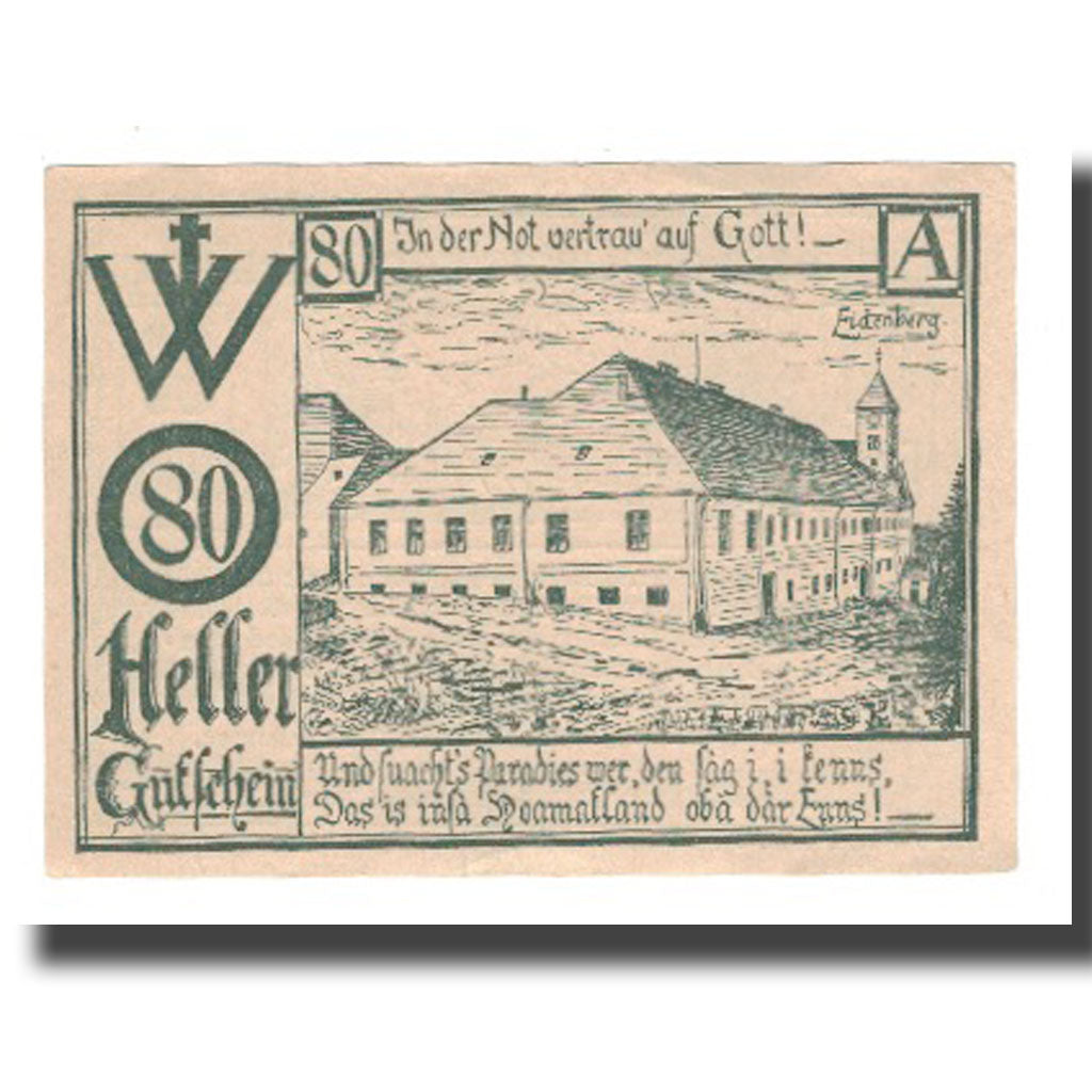 Banconote, Austria, Eidenberg, 80 Heller, champs, 1920, 1920-10-31, FDS, Mehl:FS