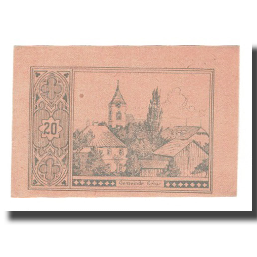 Geldschein, Österreich, Erla N.Ö. Gemeinde, 20 Heller, Texte, 1920