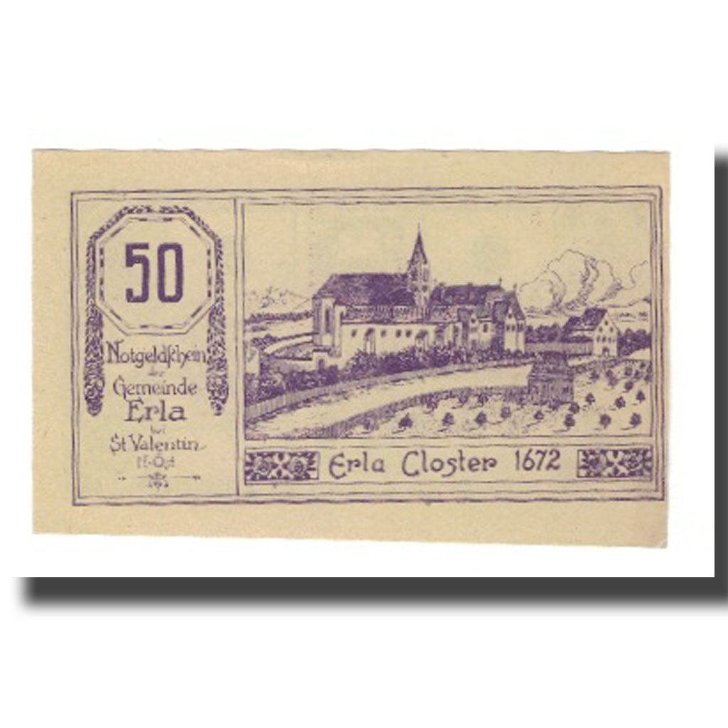 Banconote, Austria, Erla N.Ö. Gemeinde, 50 Heller, Texte 3, 1920, 1920-12-31