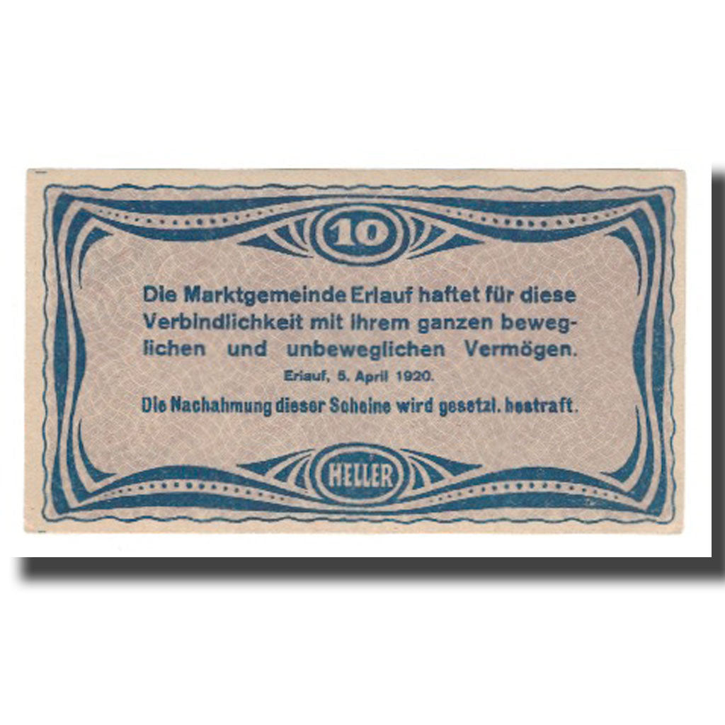 Biljet, Oostenrijk, Erlauf im Nibelungengau N.Ö. Marktgemeinde, 10 Heller