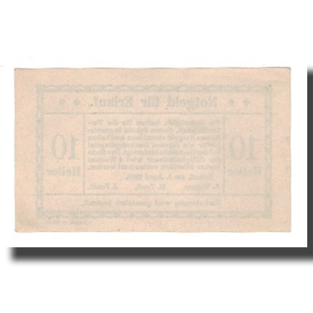 Banknote, Austria, Erlauf N.Ö. Prv. A. Werner, M. Teufl, J. Fendt, 10 Heller
