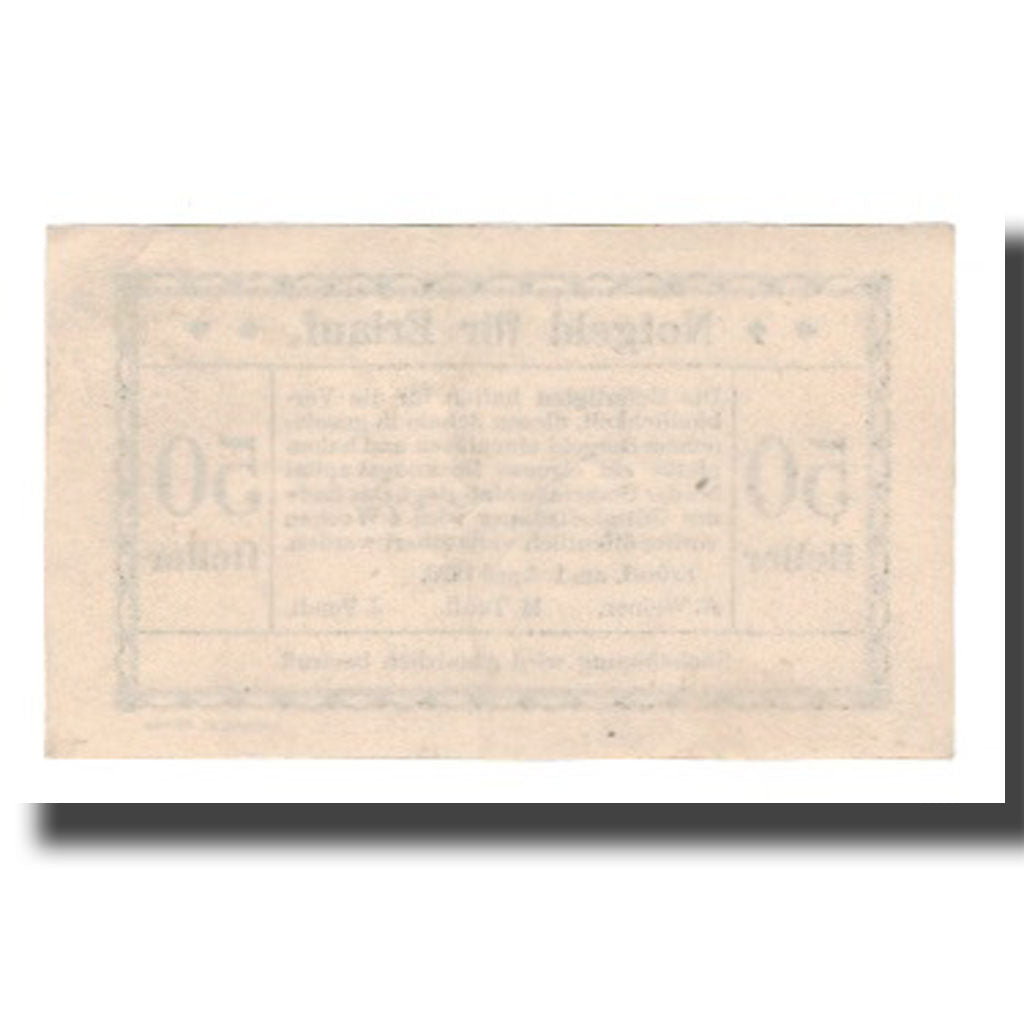 Banconote, Austria, Erlauf N.Ö. Prv. A. Werner, M. Teufl, J. Fendt, 50 Heller