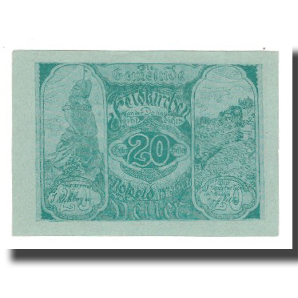 Banknote, Austria, Feldkirchen an der Donau, 20 Heller, Batiment, AU(55-58)