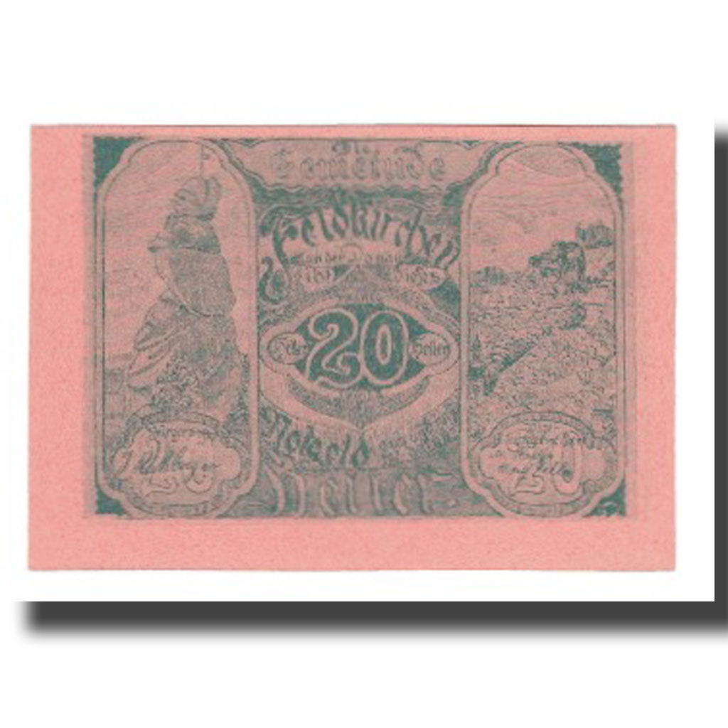 Banknot, Austria, Feldkirchen an der Donau, 20 Heller, batiment 1, Undated