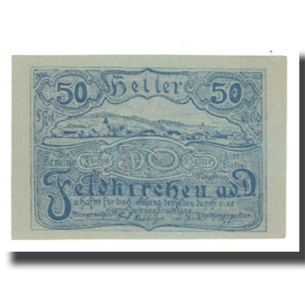 Banknot, Austria, Feldkirchen an der Donau, 50 Heller, batiment 1, Undated