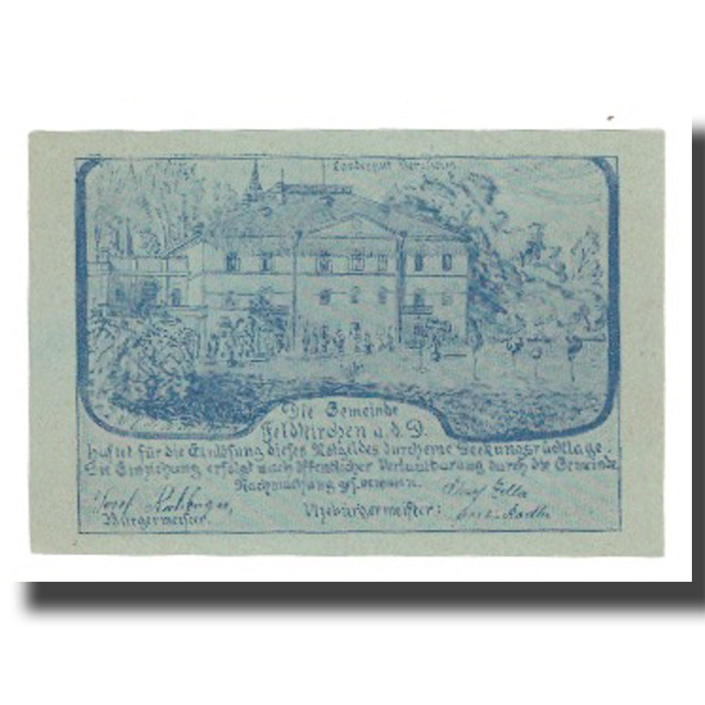 Banknot, Austria, Feldkirchen an der Donau, 50 Heller, batiment 1, Undated