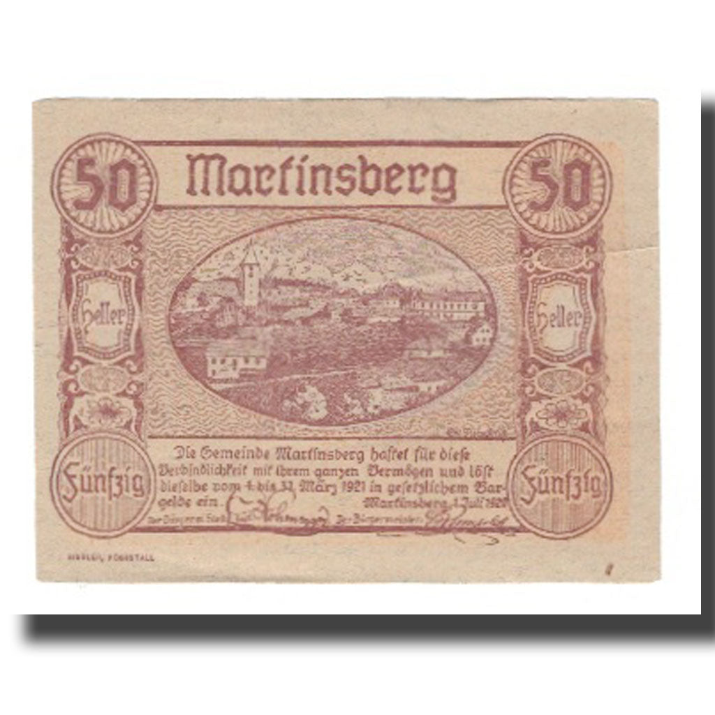 Banknote, Austria, Martinsberg, 50 Heller, N.D, 1921, 1921-03-31, AU(55-58)