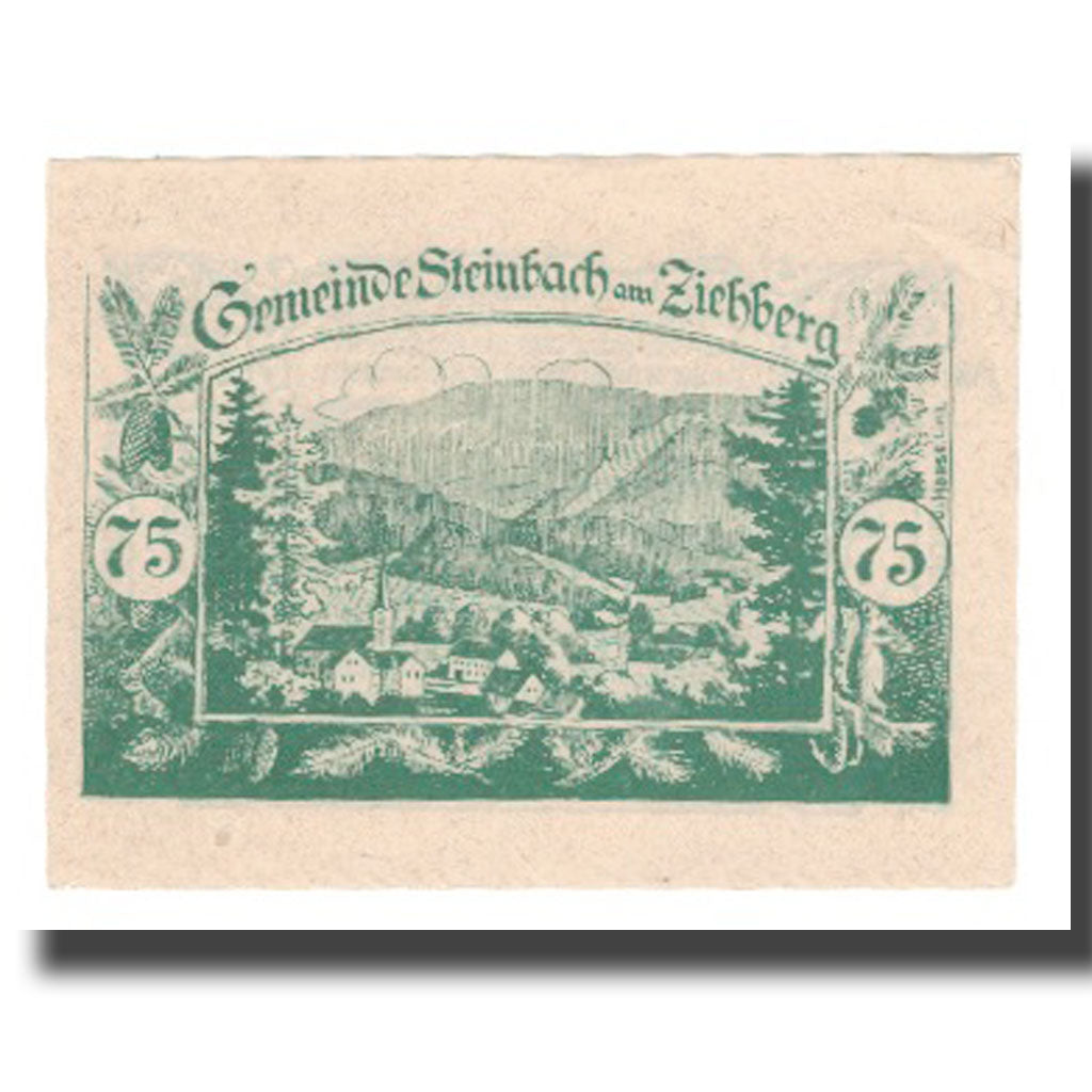 Biljet, Oostenrijk, Steinbach am Ziehberg O.Ö. Gemeinde, 75 Heller, texte 1