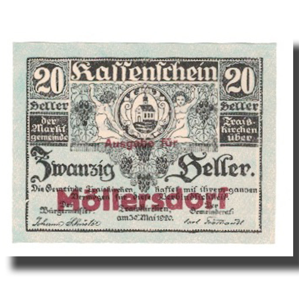Billete, Austria, Traiskirchen, 20 Heller, Texte, 1921, 1921-05-31, UNC, Mehl:FS