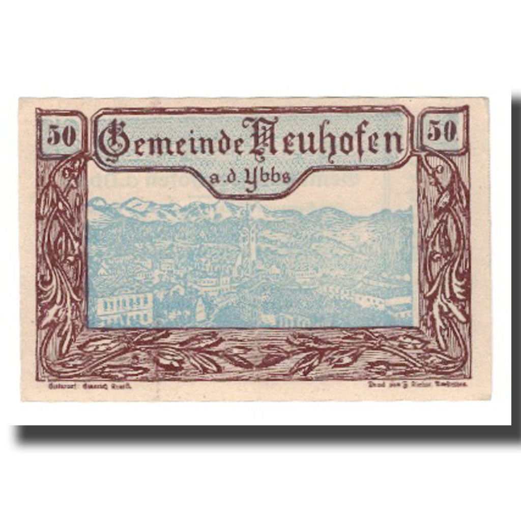 Billete, Austria, Neuhofen a.d Ybbs, 50 Heller, Texte, 1920, 1920-12-30, EBC
