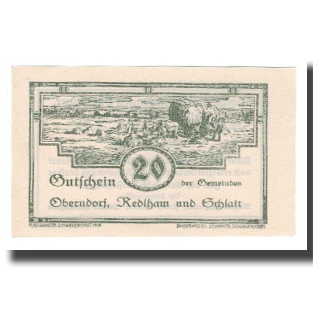 Banknote, Austria, Oberndorf Redlham & Schlatt, 20 Heller, texte 1, UNC(65-70)