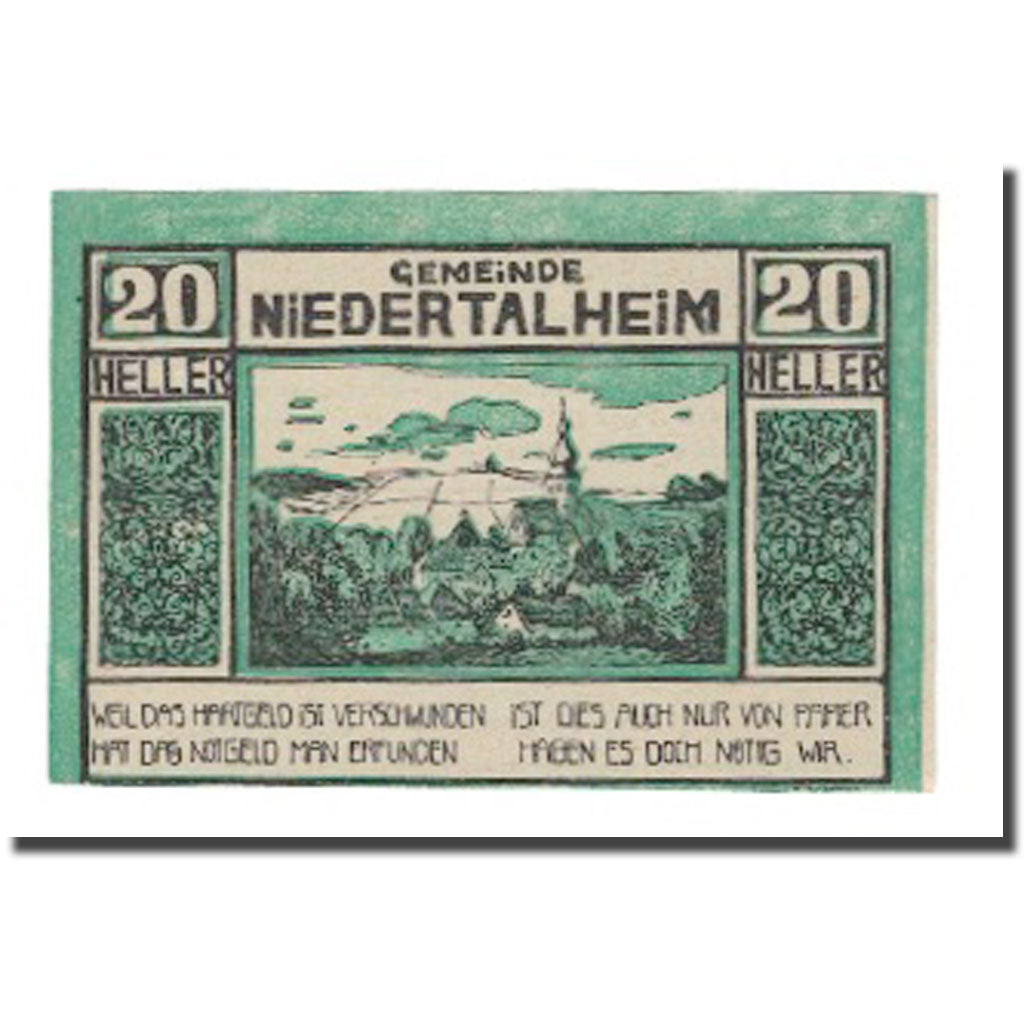 Billet, Autriche, Niedertalheim, 20 Heller, Texte, 1920, 1920-12-31, SUP