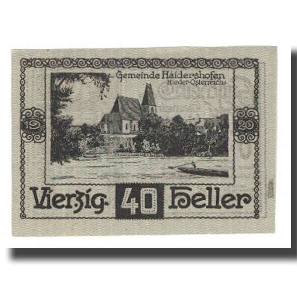 Billet, Autriche, Haidershofen, 40 Heller, paysage, 1920, 1920-12-31, NEUF