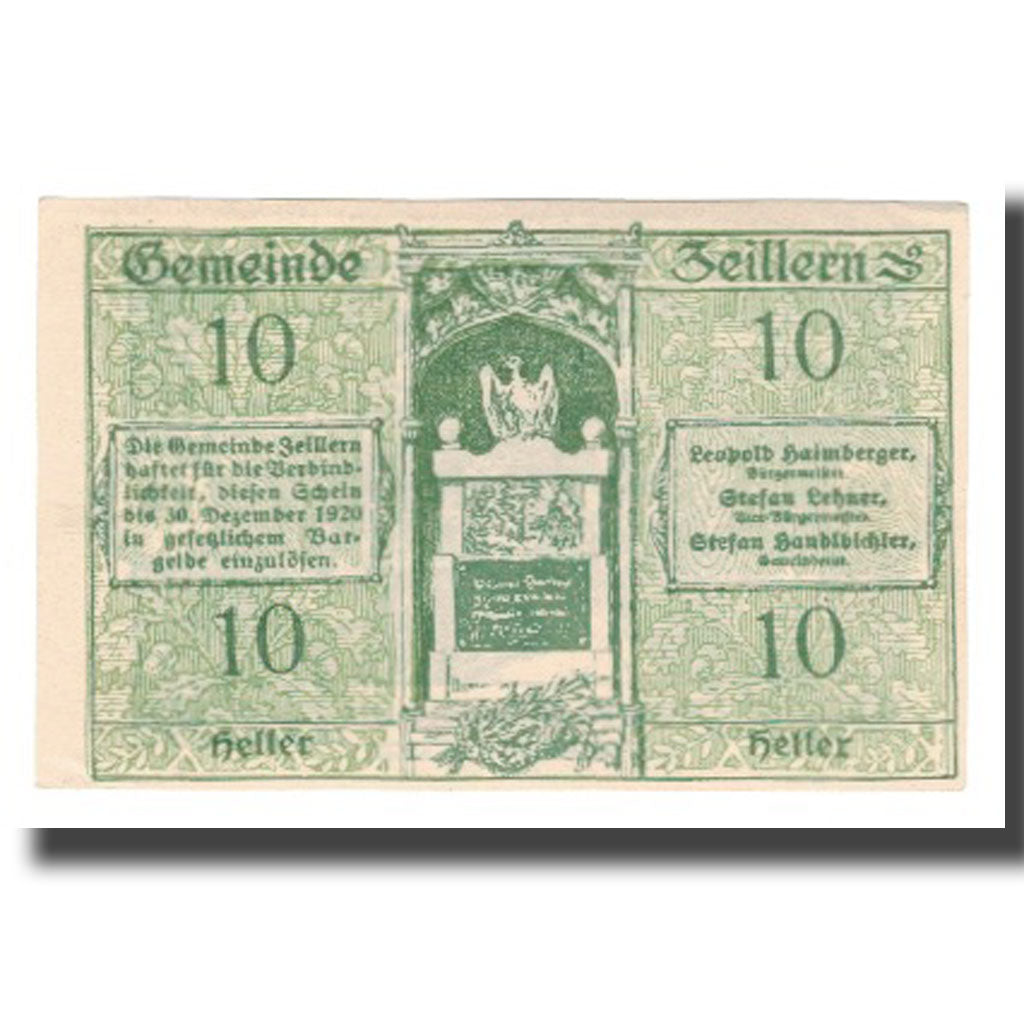 Billet, Autriche, Zeillern, 10 Heller, paysage, 1920, 1920-12-30, SUP, Mehl:FS