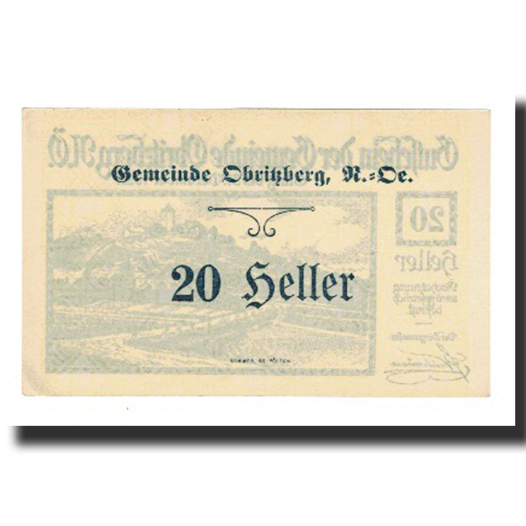 Billet, Autriche, Obritzberg, 20 Heller, valeur faciale, 1920, 1920-12-31, NEUF