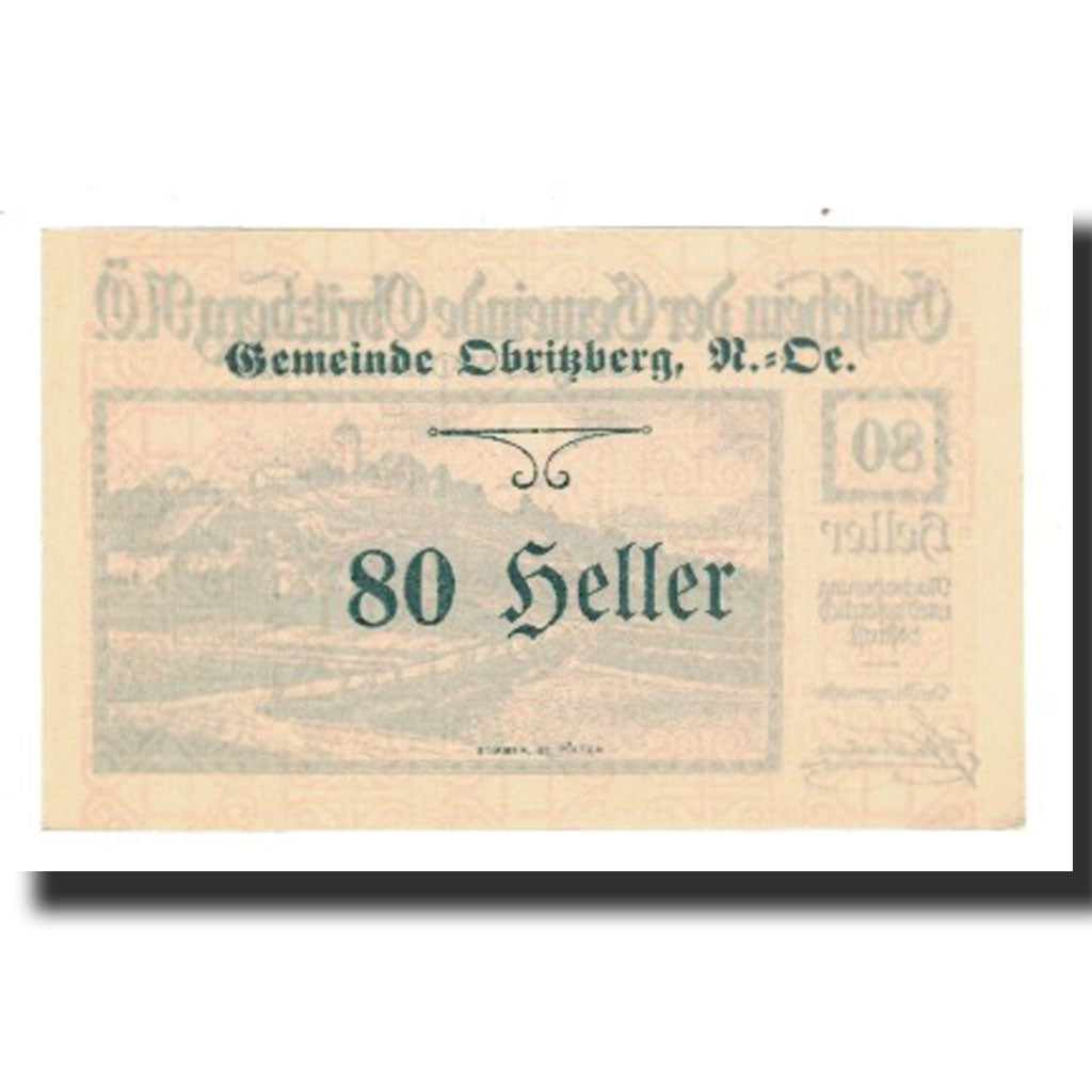 Billet, Autriche, Obritzberg, 80 Heller, valeur faciale 2, 1920, 1920-12-31