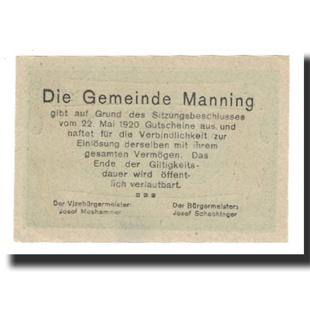 Billete, Austria, Manning, 20 Heller, Texte 4, 1920, 1920-05-22, EBC, Mehl:FS