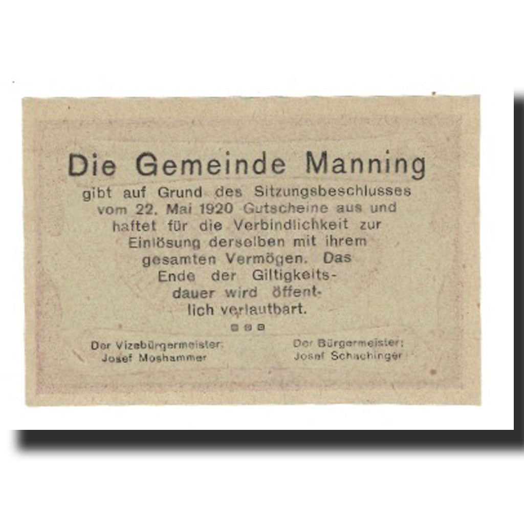 Billete, Austria, Manning, 20 Heller, Texte 7, 1920, 1920-05-22, EBC, Mehl:FS