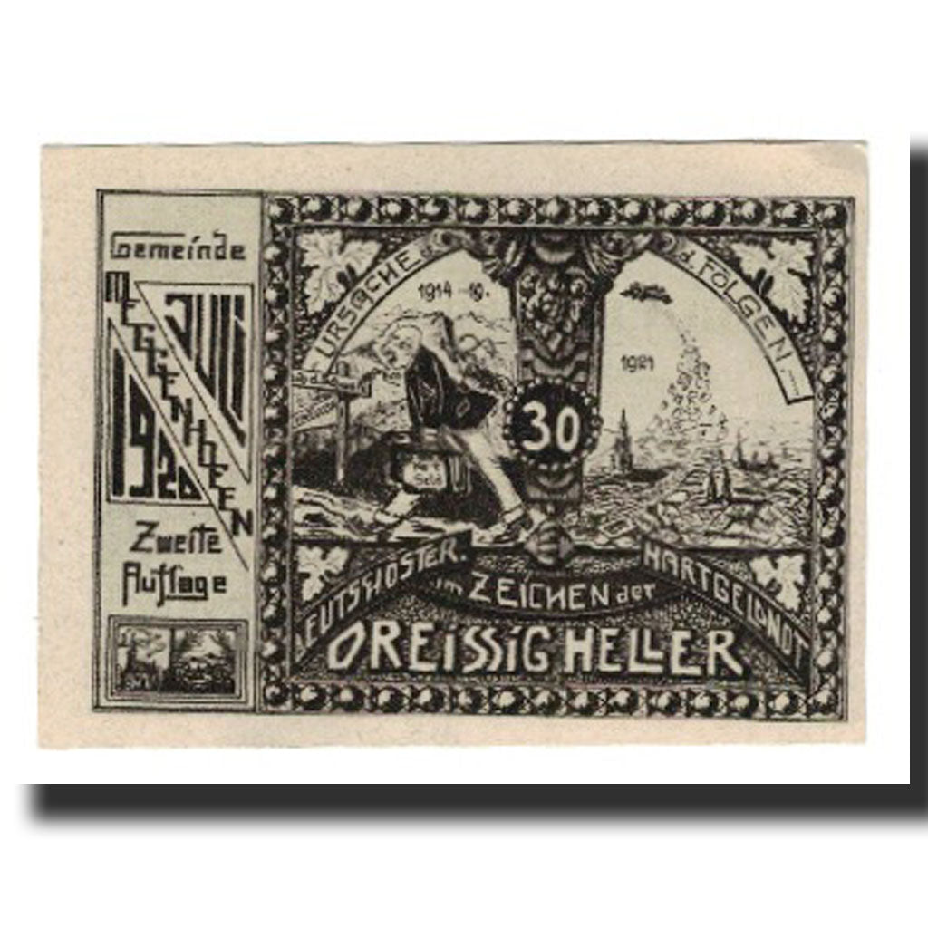 Nota, Áustria, Meggenhofen, 30 Heller, Texte, 1920, 1920-12-31, UNC(65-70)