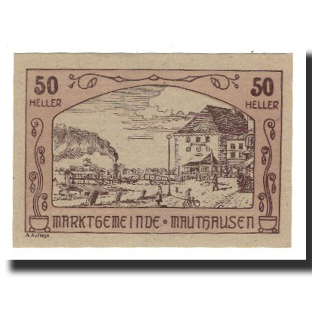 Billete, Austria, Mauthausen, 50 Heller, Texte, EBC, Mehl:FS 601IV