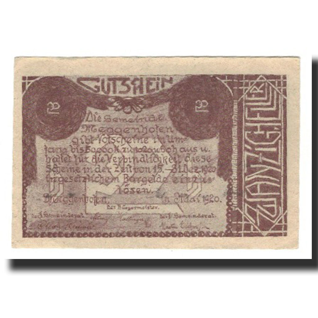 Banknote, Austria, Meggenhofen, 20 Heller, texte 1, 1920, 1920-12-31, AU(55-58)