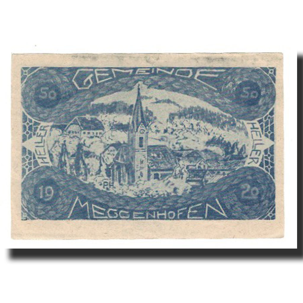 Billet, Autriche, Meggenhofen, 50 Heller, Texte 2, 1920, 1920-12-31, SUP