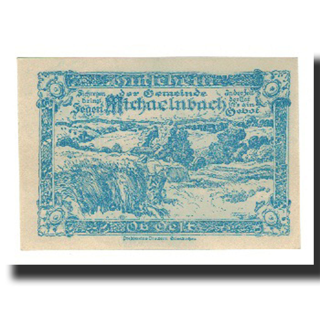 Nota, Áustria, Michaelnbach O.Ö. Gemeinde, 10 Heller, paysage, 1920