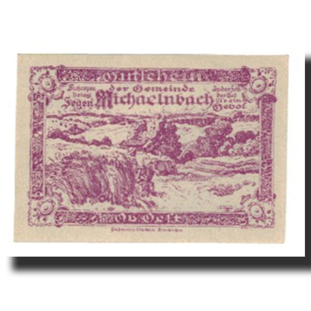 Billet, Autriche, Michaelnbach O.Ö. Gemeinde, 20 Heller, paysage 1, 1920