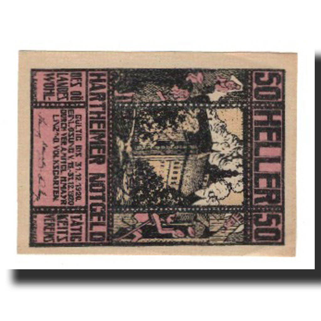 Billet, Autriche, Hartheim O.Ö. Prv. Landes-Wohltätigkeitsverein, 50 Heller