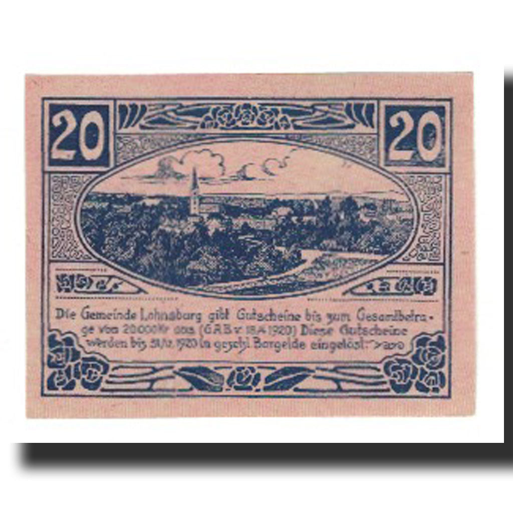 Biljet, Oostenrijk, Lohnsburg O.Ö. Gemeinde, 20 Heller, paysage 1, 1920
