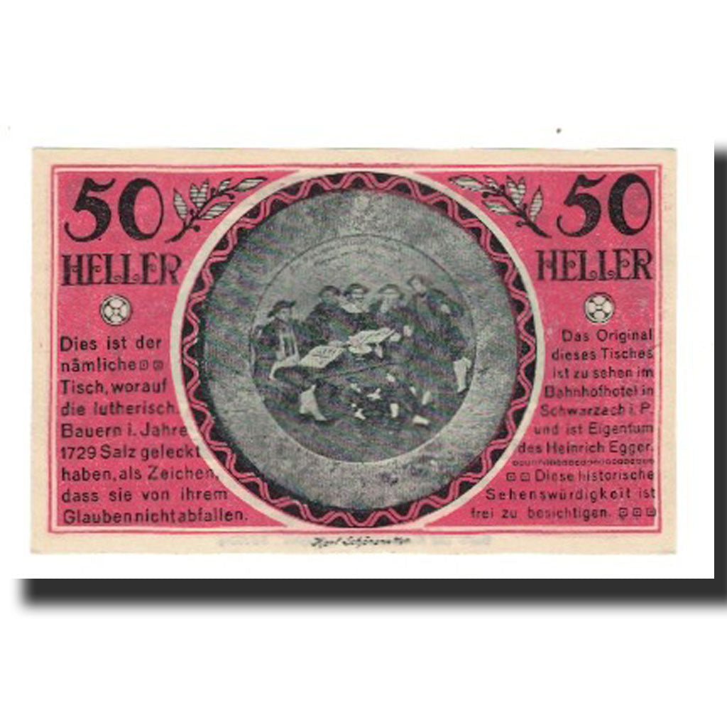 Geldschein, Österreich, Schwarzach im Pongau Sbg. Marktgemeinde, 50 Heller
