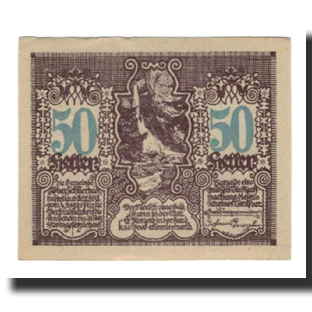 Geldschein, Österreich, Oberschlierbach O.Ö. Gemeinde, 50 Heller, paysage 1