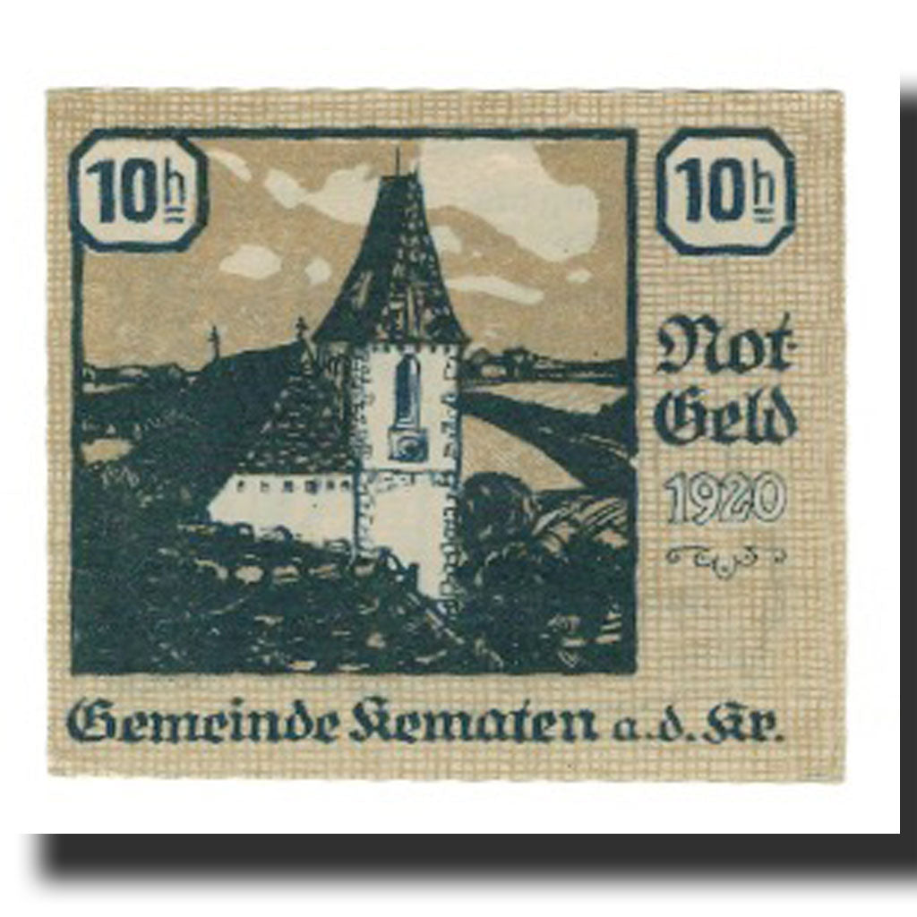 Billet, Autriche, Kematen an der Krems, 10 Heller, personnage 1, 1920