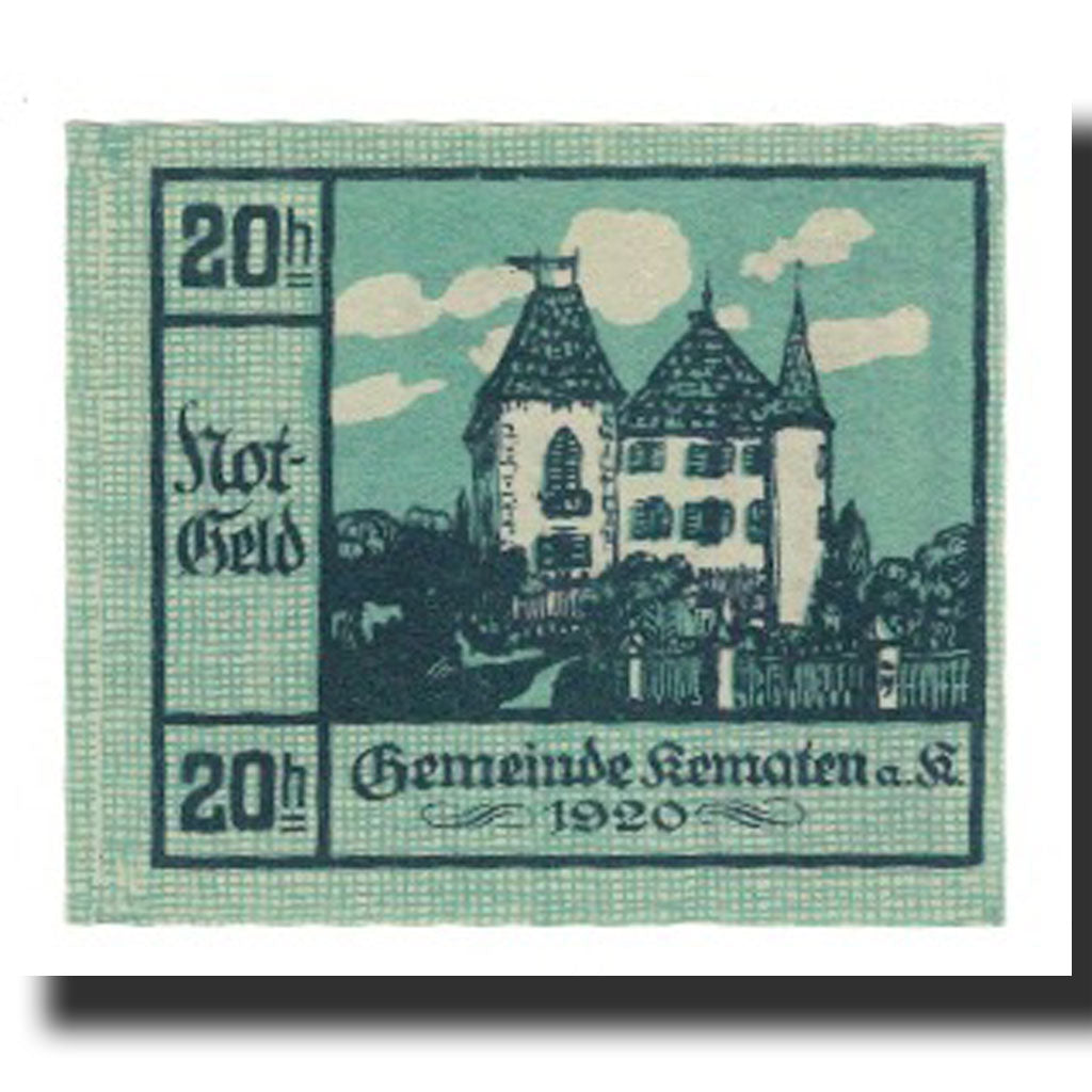 Geldschein, Österreich, Kematen an der Krems, 20 Heller, statue, 1920